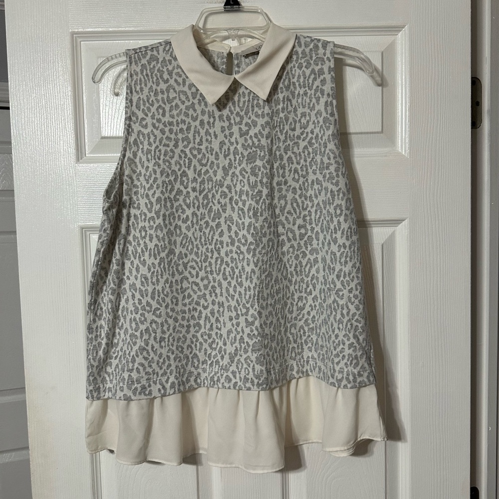 Loft Animal Print Sleeveless Sweater.